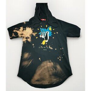 Vie+Riche Paris Hoodie Mens L Black Dog Logo Sweatshirt